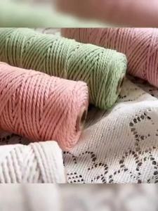 1Roll 3mm Macrame Cotton Cord Colorful Cotton Rope 100m for DIY Projects Gift Wrapping Home Decoration