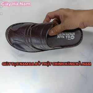 Dép Bít Mũi Nam HÀ NAM Da Bò Thật Cao Cấp GSB2084