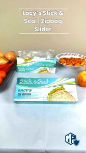 Lacys Stick & Seal | Zip bag Slider | Zipper Bag | Zip and lock Bag | Resealable Bag | Freezer Bag | Food Storage Bag | Reusable bag | Sealable bag | M-190 x 215mm (50pc)