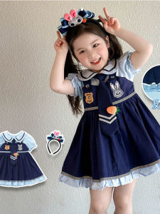 Cartoon Judy Embroidered Sleeveless Dress Sweet Princess Style