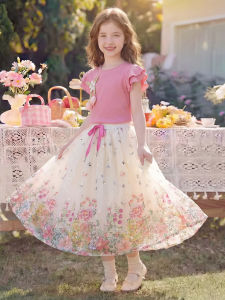 ZIRUIBABA | New Summer Tweens Flowery Short-sleeved Outfit