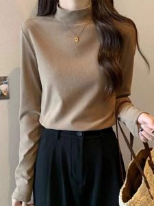 Luxurious Fashionable Autumn Half High Collar Deer Velvet Innerwear