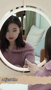 Wall Bathroom Mirror Makeup Led Light Mirror Decor Waterproof Toilet dimming Touch Screen Mirror Easy Install Button Touch Anti fog