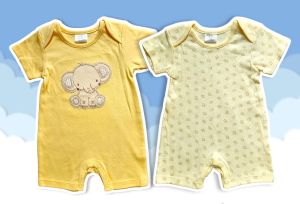 [เซต2ชุด] รอมเปอร์เด็กแรกเกิด - 12 เดือน ชุดหมีขาสั้น งานไทย แบรนด์ Kids Center