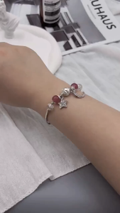 Gelang Giok Kacang Butterfly Kristal Wanita - Crystal Giok Kacang Kupu kupu Bracelet