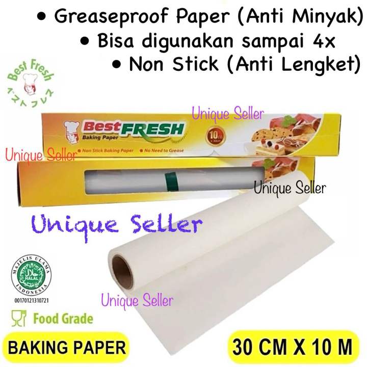 Baking Paper Roll 30cm x 10 meter Putih Best Fresh Anti Lengket / Kertas Roti Roll 30 cm x 10 meter Bestfresh / Alas Roti Roll 30cm x 10 meter