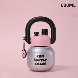 Bình Nước Giữ Nhiệt Bằng Thép Không Gỉ 680ML Có Ống Hút Dung Tích Lớn Cốc Thể Thao Di Động Tiện Dụng Cho Các Hoạt Động Ngoài Trời