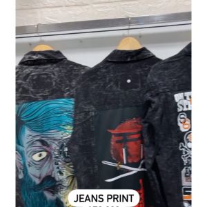 Jaket Jeans Pria Printing Oversize M-XXXL Jumbo - TotalFashion99