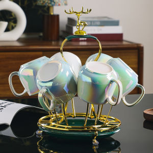 Bộ Cốc Gốm Sứ Phong Cách Trung Hoa Mới Bộ Cốc Cà Phê Cổ Điển Bộ Sưu Tập Nước Uống Bộ Sưu Tập Cốc Gốm Sứ Chất Lượng Cao