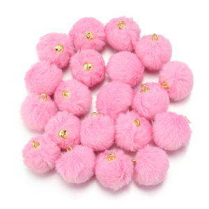 20 Chiếc Lông Thỏ Sang Trọng Bao Phủ Hạt Charm Giả Pompom Mặt Dây Chuyền Cho DIY Làm Đồ Trang Sức - Vòng Cổ Vòng Tay Bông Tai
