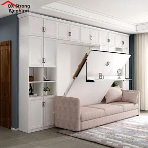 QIANGXIANG | Wall-mounted Foldable Bed Single Bed with Bookshelf