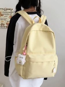 PIYU New กระเป๋าสะพายคู่ใหม่เรียบง่ายจับคู่เต็มรูปแบบสวยงามน้ำหนักเบานักเรียนกระเป๋าเป้สะพายหลังเดินทางสำหรับผู้หญิง