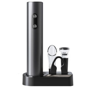 Electric Wine Bottle Opener Set Battery Powered Automatic Red Wine Corkscrew Stopper Pourer Tin Foil Cutter Wine Opener Kitchen
