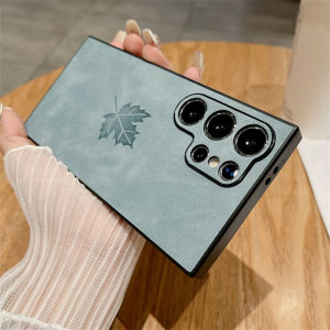 PU Leather Embossing Maple Leaves Case For Samsung S25 S24 S23 S22 S21 Plus Note 20 Ultra A56 A36 A26 A16 A55 A54 A15 A34 Cover