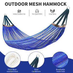 Hickened Rope Hammock Garden Outdoor Mesh Hammock Portable Simple Hammock Hanging Bed Double Outdoor Hammock with Bag