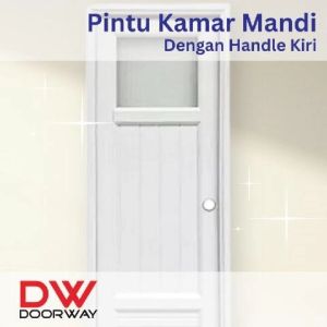 Doorway Pintu Kamar Mandi Upvc + Handle Bukaan Kiri HW007L 1/4KC 70X198 Cm Putih