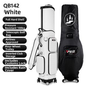 PGM GOLF | Aircraft Check-in Telescopic Hard Shell Golf Bag 360 Degree Wheels