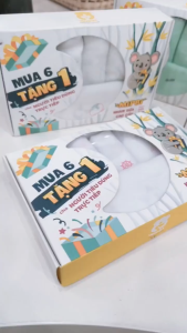 (Mua 6c tặng 1c) Khăn sữa Mipbi 70% bamboo