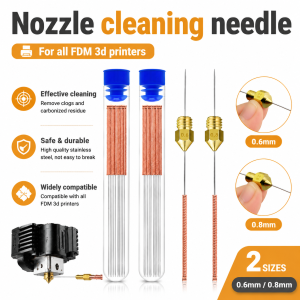 3D Printer Nozzle Cleaning Kit 0.6/0.8mm Stainless Steel Nozzle Cleaning Needles Cleaner Tool For 3D Printer Accessories