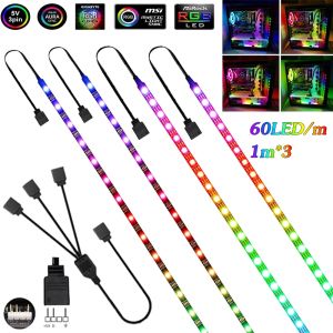 5V 3Pin LED Strip Light RGB Addressable Ws2812b Strip for PC Case Motherboard 3 Pin Header for ASUS Aura SYNC Light
