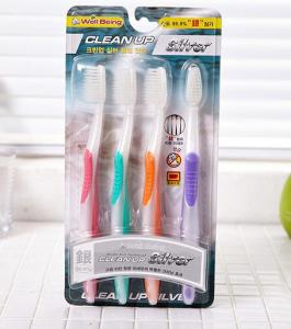 Bàn Chải Đánh Răng Clean up Gold Nano Bông Mềm 4 Chiếc Bộ Dụng Cụ Vệ Sinh Cá Nhân Hàn Quốc Thiết Bị Lưu Trữ Phòng Tắm