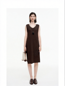 Celebrity Style Linen Tencel Mid-Length Summer Dress