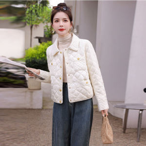 White Classic Style Short Down Jacket Women's New Arrival Fashionable Stylish Small Diamond Lattice Light White Duck Down Coat