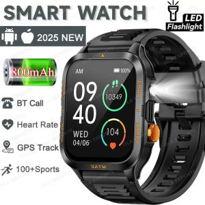 2025 Smart Watch Men LED Flashlight Bluetooth Call 1.96inch 800mAh Health Monitoring Outdoor Sport Waterproof Smartwatches Women