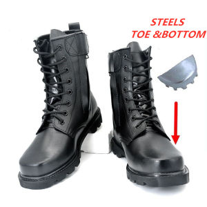Cao cổ giày chiến thuật mũi thép Giày chiến đấu nam khởi động quân đội Giày Đi Bộ Đường Dài Ngoài trời hoạt động cỡ giày 37-46
