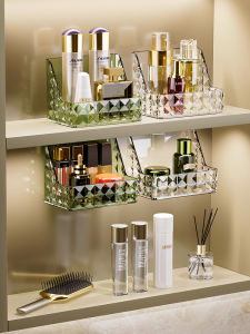 Bathroom Table Mirror Cabinet Oblique Storage Box Wall-Mounted Lipstick Jewelry Rack Punch-Free Acrylic Extremely Narrow