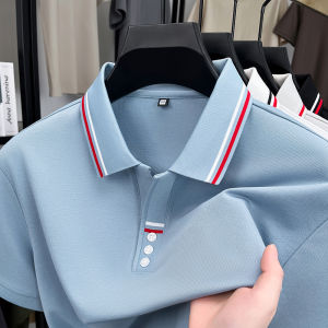 Luxury Brand Mens  Embroidered Polo Shirt Summer Business Casual Breathable Comfort Short Sleeved T-shirt Lapel Mens Clothing