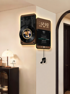 HAOJIUBUJIAN | Vintage Style Corner Wall Clock Double Sided With Perpetual Calendar