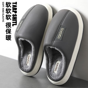 Dép Bông Chống Thấm Nước Đế Dày Ấm Áp Lông Cừu Cho Nam Mùa Thu Đông Dép Đi Trong Nhà Thoải Mái Thoáng Khí