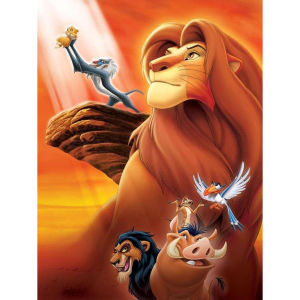 1 piece - Potdemiel-5D-DIY - Flocking cloth - Special drill - Diamond painting set - Lion King - Diamond Art