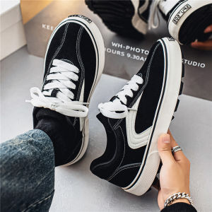 Mens Low-Top Casual Black Sneakers Original Design Sporty Leisure Shoes for Autumn Trendy American Style Skateboarding Footwear