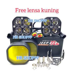 Lampu Tembak Sorot Led Cree 4Mata L4Z 40watt Led Cree SpotLight Waterproof Sepasang Dus Hitam