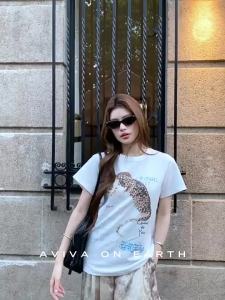 Áo Thun In Hình Form Rộng Tay Ngắn Cho Mùa Hè