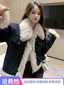 Fur Integrated Parka Cotton Womens Winter 2024 New Arrival Best Selling Small Short Velvet Thickening Denim Jacket