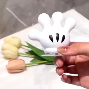 Rak Sikat Gigi Mickey Palm Tempel Praktis Tanpa Paku dengan Dispenser Odol dan Kait Handuk Desain Unik Tempel Tanpa Bor Hisap Kuat Bebas Goresan Mudah Dipasang dan Serbaguna