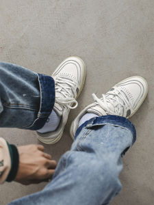 Large Size Skate Shoes Mens Trendy Versatile Breathable Sports Casual Shoes Thick Bottom Rubber Outsole Pure Color round Toe