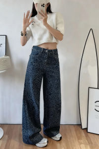 High Waist Fleece Lined Wide Leg Denim Jeans Womens plus Size Slimming Loose Diamond Embellished Straight Leg Trousers