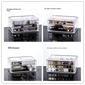Transparent Acrylic Drawer Style Cosmetic Storage Box Jewelry Box Lipstick Organizer Desktop Storage Container Rectangular Shape