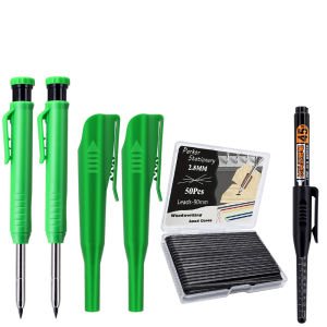 MROOFUL | Bộ Bút Chì Cơ Khí Thợ Mộc 2.8mm Dụng Cụ Chế Tác Gỗ Kèm 50 Ruột Chì Thay Thế Dùng Cho Công Việc Xây Dựng Đánh Dấu Ghi Chép Trong Nghề Mộc