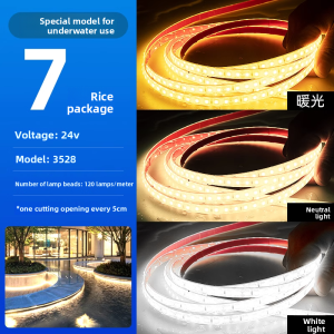 RUILUO | Waterproof LED Strip for Aquarium and Outdoor Fish Ponds 24V IP68