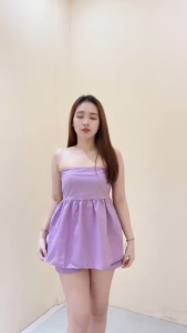 Sunny&Co Cotton Linen Solid Tube Top And Short Set Terno