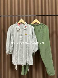 Setelan baju wanita dewasa one set crinkle airflow jumbo bb 80kg terbaru kekinian viral