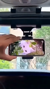 360 Rotate Rear Mirror Car Phone Holder Mobile Grip Handfree Anti Shock GPS Bracket Kereta Van