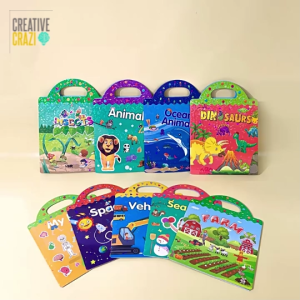 [SG] Reusable Sticker Book for Kids - Waterproof Silicone Jelly Sticker Activity Book Travel Toy