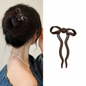 Autumn Winter Bow U-shaped Hairpin Hair Accessory