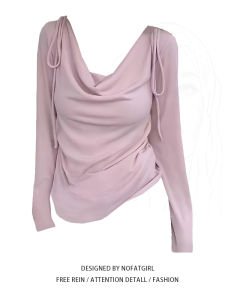 พลัสไซส์ เสื้อผ้าถัก ผู้หญิง สลิมฟิต ฐานการสึกหรอด้านใน เสื้อท่อนบน แขนยาวสั่น ปกเสื้อ ดีไซน์ สําหรับทุกประเภทตัว ฤดูใบไม้ร่วง 2024